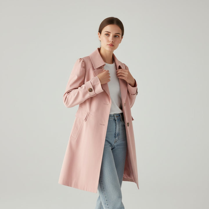 Women’s Lightweight Water-Repellent Trench Coat-Vyana Collective