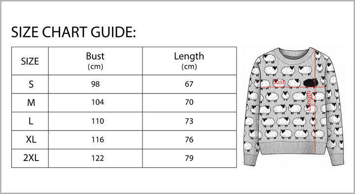 Women’s Long Sleeve Sheep Print Sweatshirt-Vyana Collective