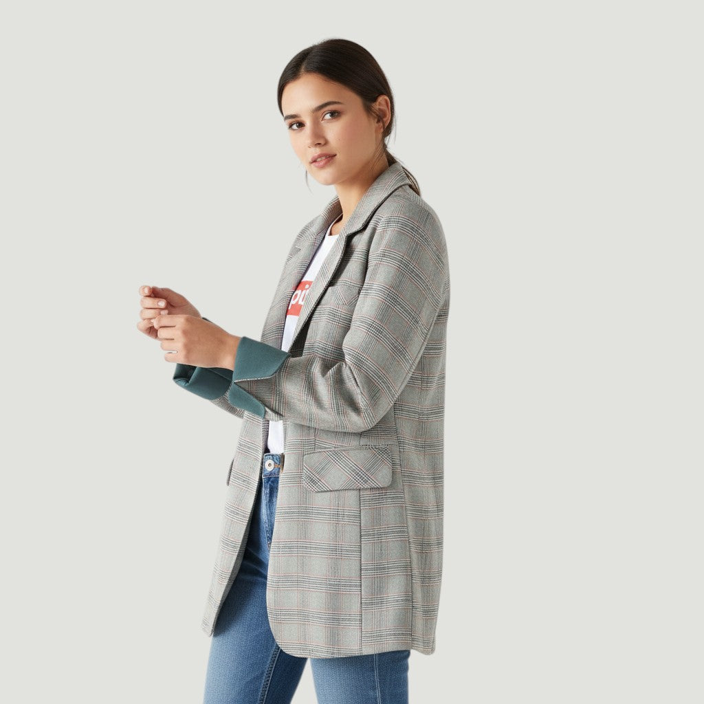 Women's Loose Casual One-Button Blazer Jacket-Vyana Collective