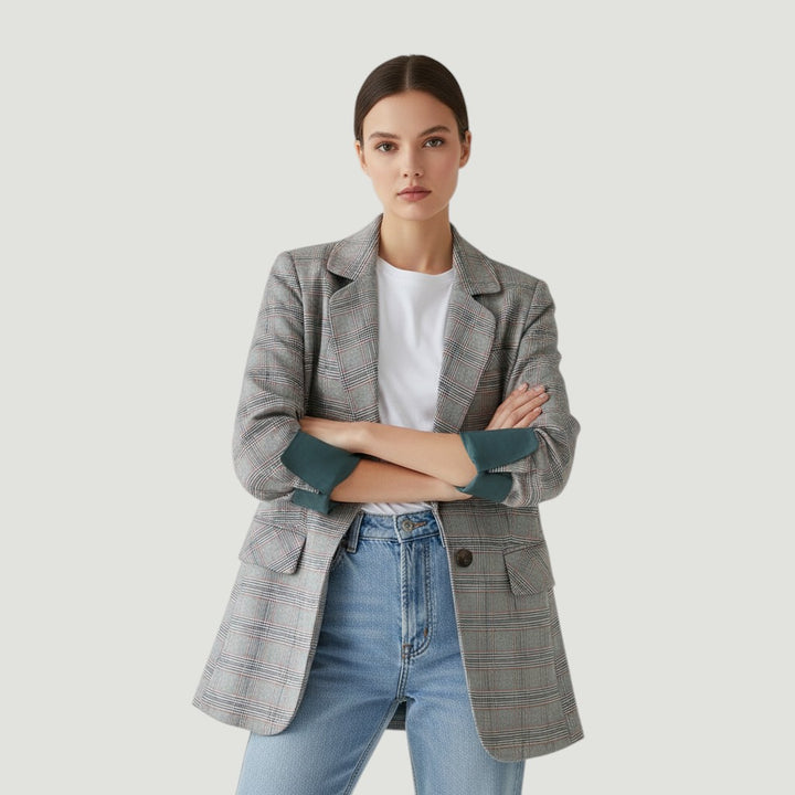 Women's Loose Casual One-Button Blazer Jacket-Vyana Collective