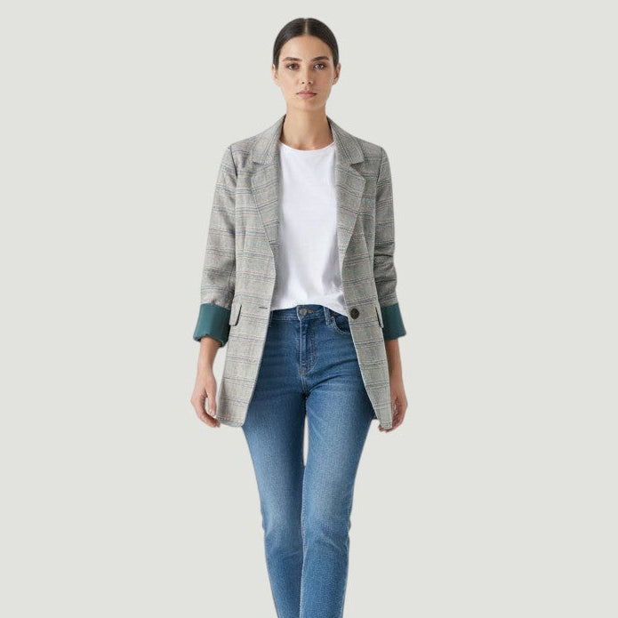 Women's Loose Casual One-Button Blazer Jacket-Vyana Collective