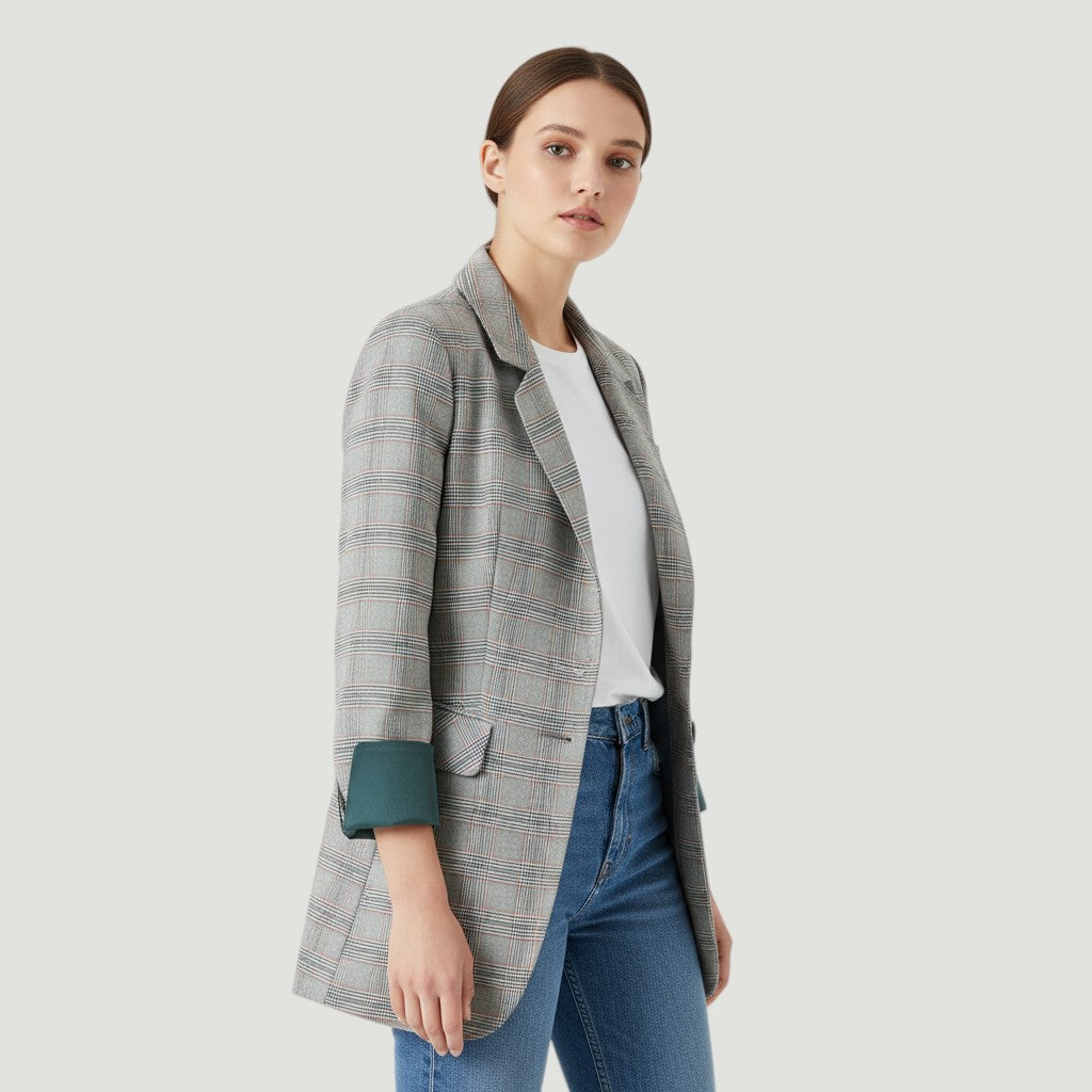 Women's Loose Casual One-Button Blazer Jacket-Vyana Collective