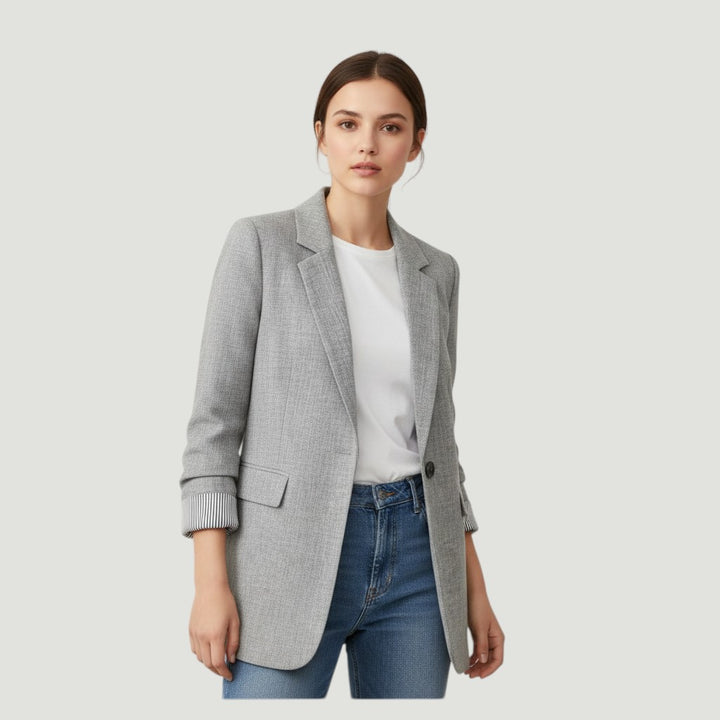 Women's Loose Casual One-Button Blazer Jacket-Vyana Collective