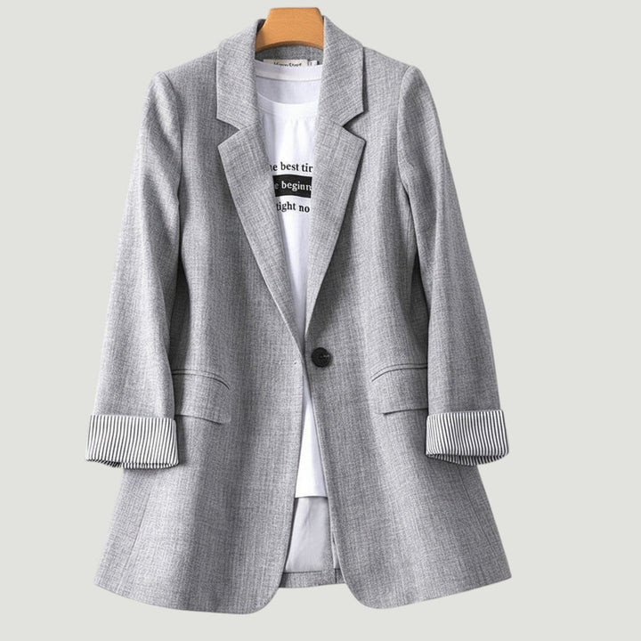 Women's Loose Casual One-Button Blazer Jacket-Vyana Collective