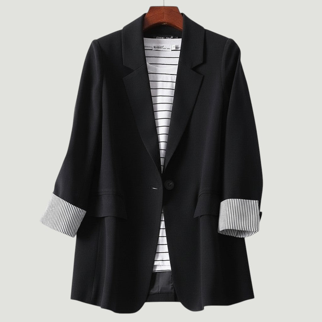 Women's Loose Casual One-Button Blazer Jacket-Vyana Collective