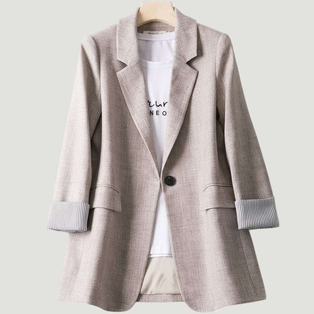 Women's Loose Casual One-Button Blazer Jacket-Vyana Collective