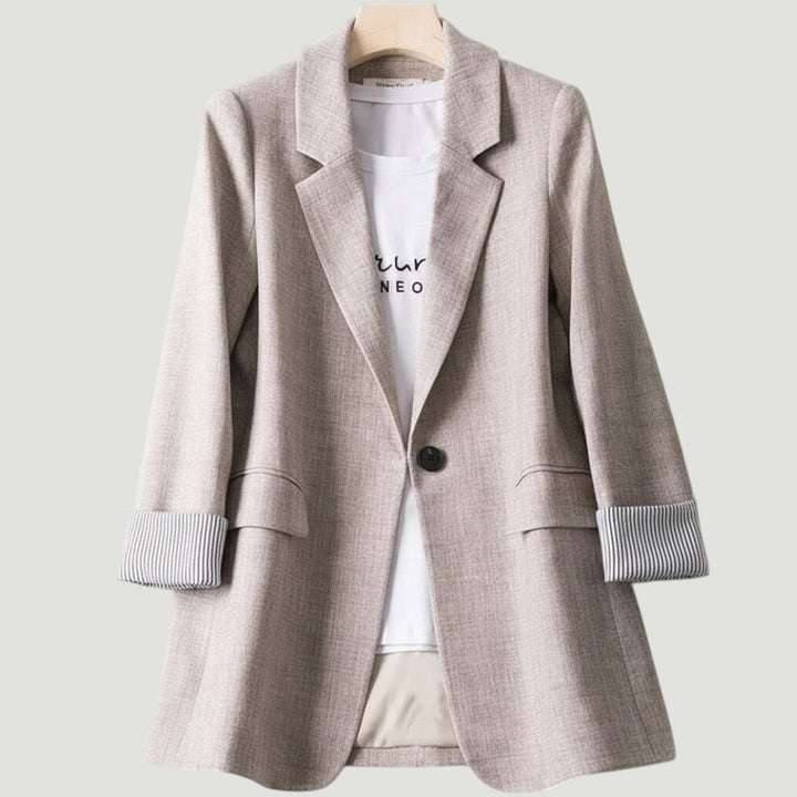 Women's Loose Casual One-Button Blazer Jacket-Vyana Collective