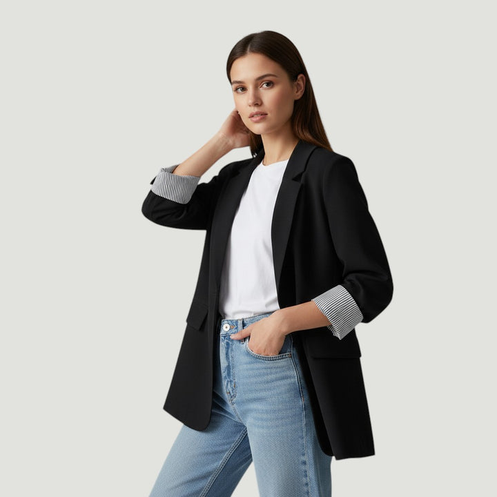 Women's Loose Casual One-Button Blazer Jacket-Vyana Collective