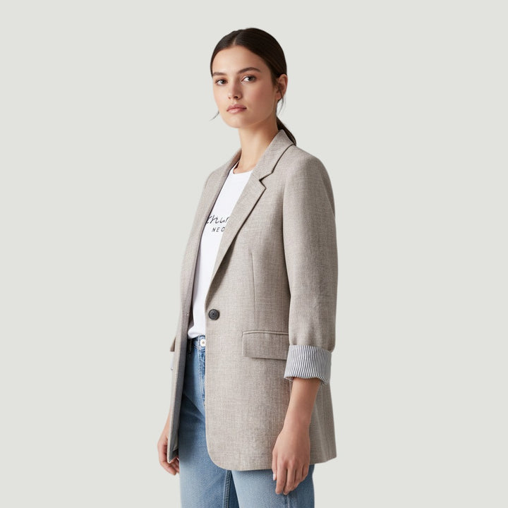 Women's Loose Casual One-Button Blazer Jacket-Vyana Collective
