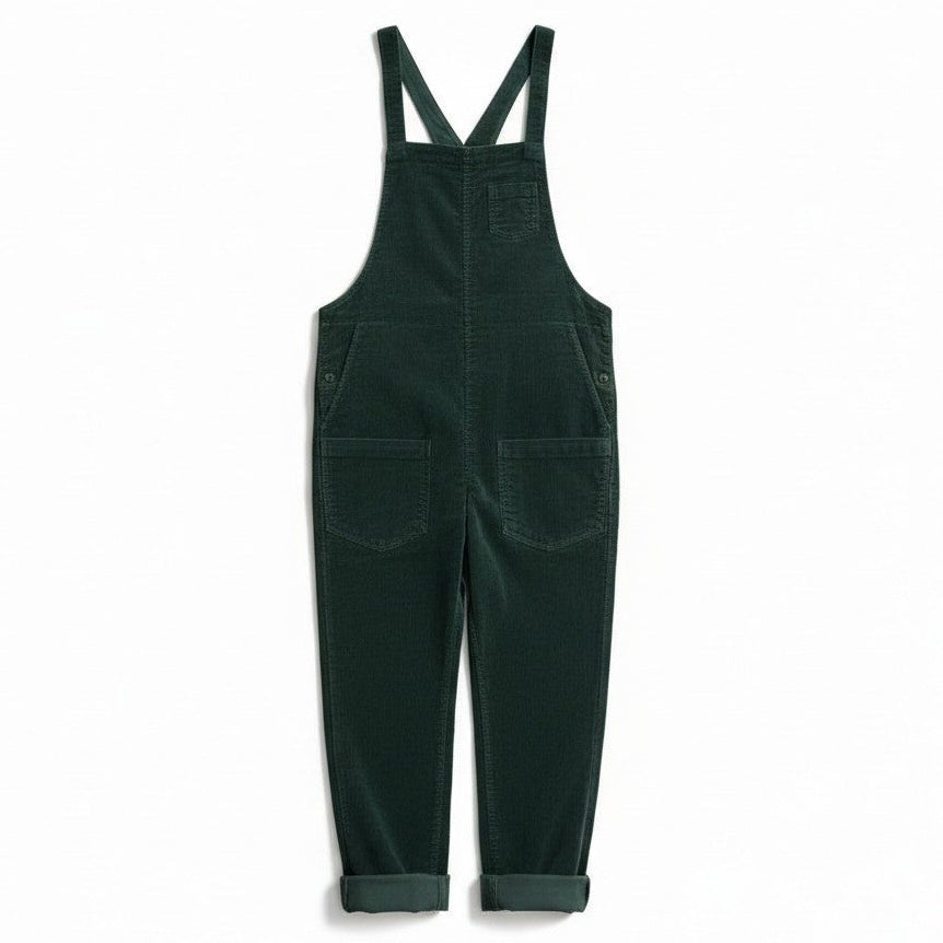 Women's Loose Fit Corduroy Overalls-Vyana Collective