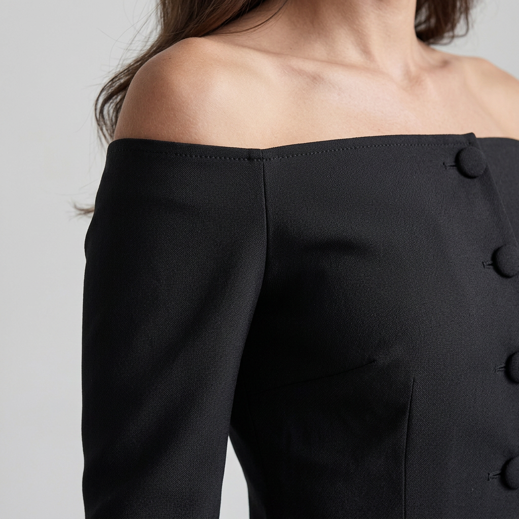 Women’s Off Shoulder Blazer Top and Straight Leg Pants Two Piece Set-Vyana Collective