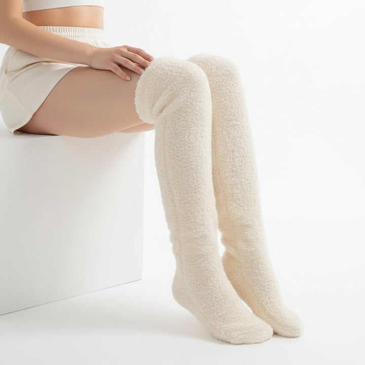 Women’s Over-Knee High Fuzzy Socks-Vyana Collective