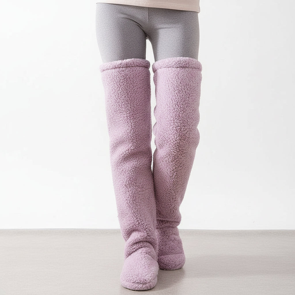 Women’s Over-Knee High Fuzzy Socks-Vyana Collective