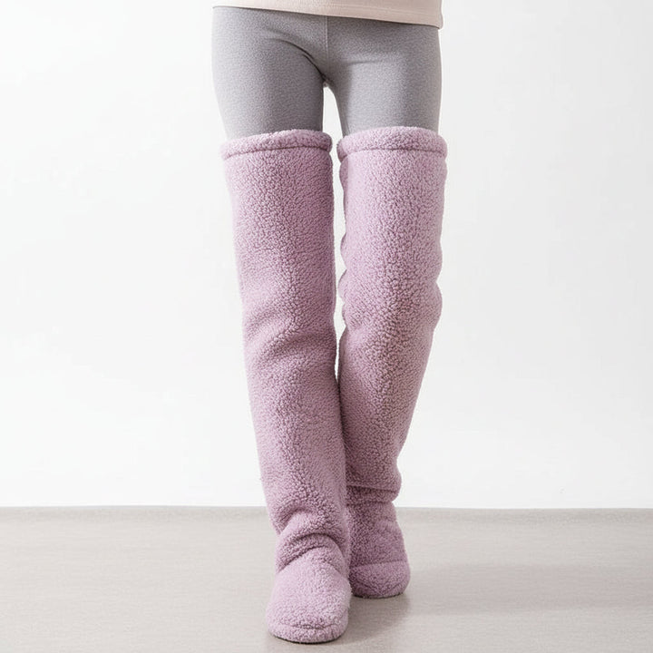 Women’s Over-Knee High Fuzzy Socks-Vyana Collective