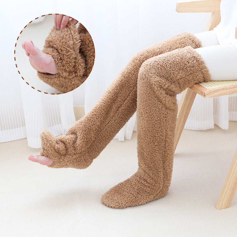 Women’s Over-Knee High Fuzzy Socks-Vyana Collective