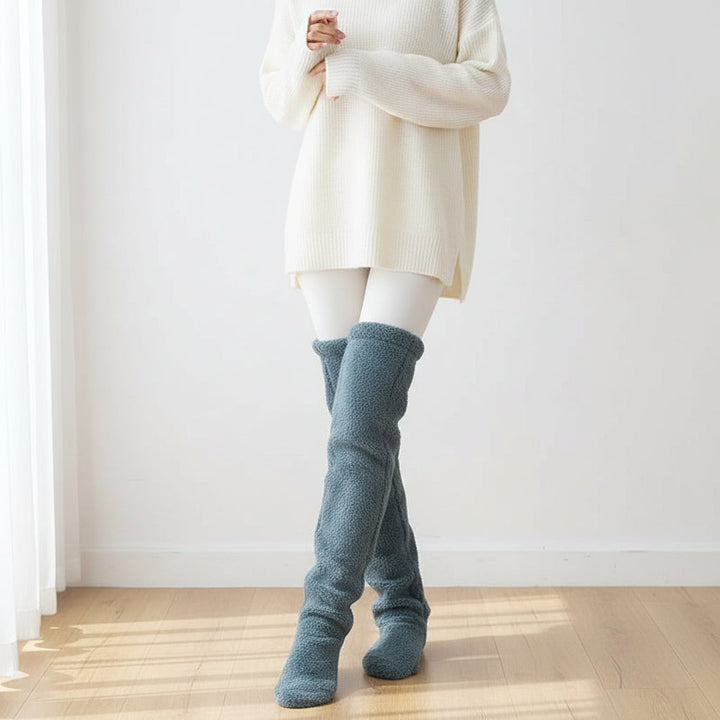 Women’s Over-Knee High Fuzzy Socks-Vyana Collective