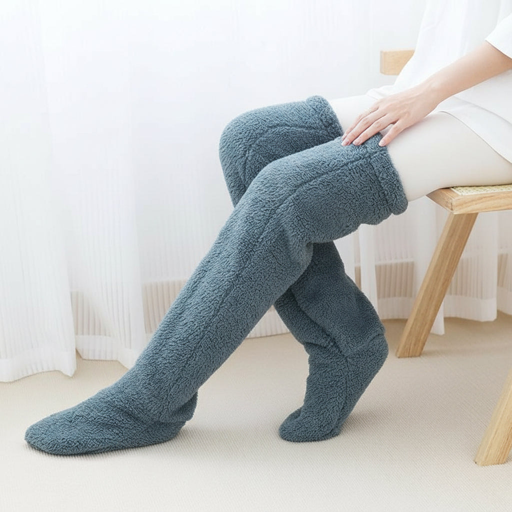 Women’s Over-Knee High Fuzzy Socks-Vyana Collective