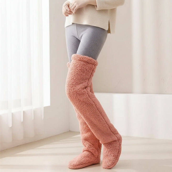 Women’s Over-Knee High Fuzzy Socks-Vyana Collective