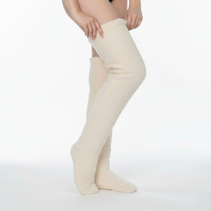 Women’s Over-Knee High Fuzzy Socks-Vyana Collective