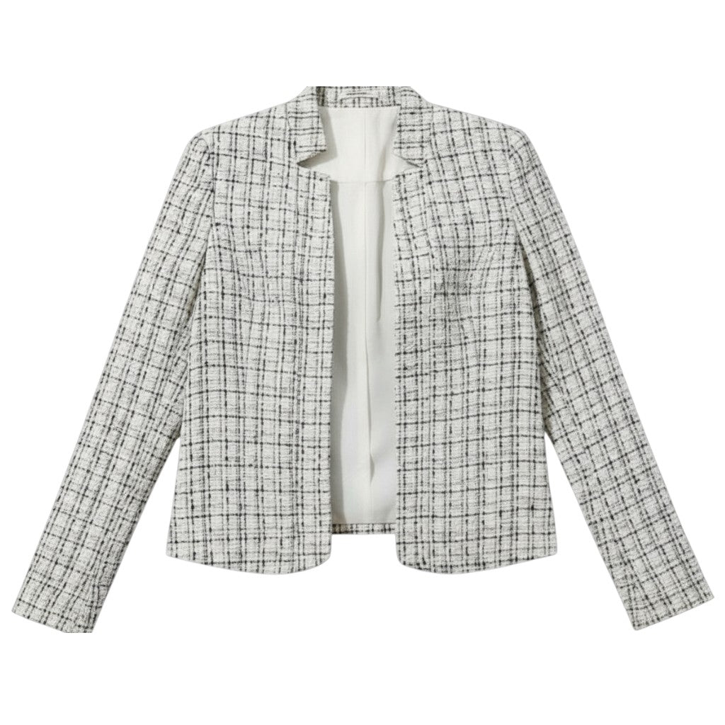 Women's Plaid Slim-Fit Jacquard Top-Vyana Collective