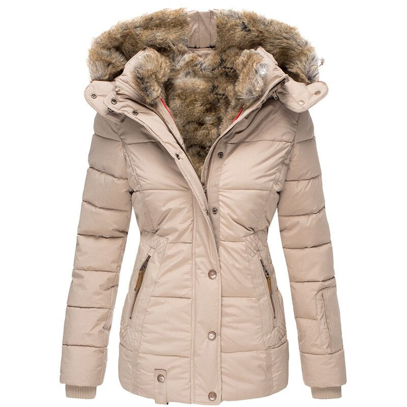 Women’s Quilted Cotton Puffer Jacket-Vyana Collective