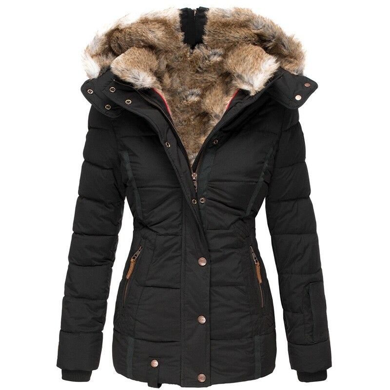Women’s Quilted Cotton Puffer Jacket-Vyana Collective
