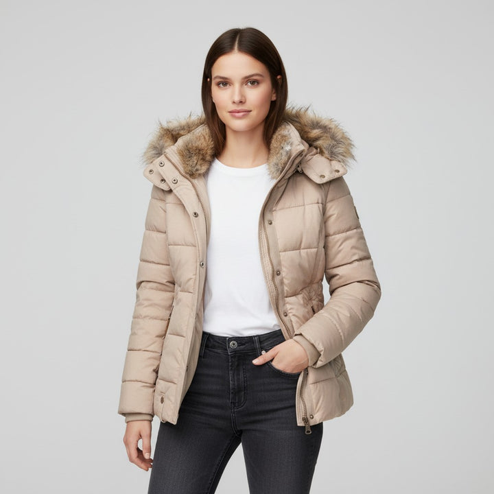 Women’s Quilted Cotton Puffer Jacket-Vyana Collective