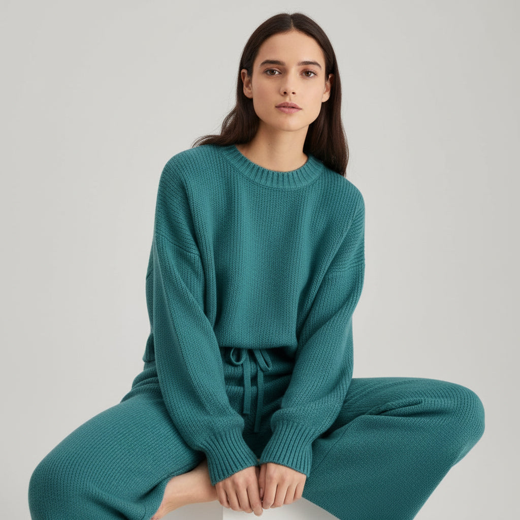 Women’s Seed Stitch Sweater Two-Piece Set-Vyana Collective