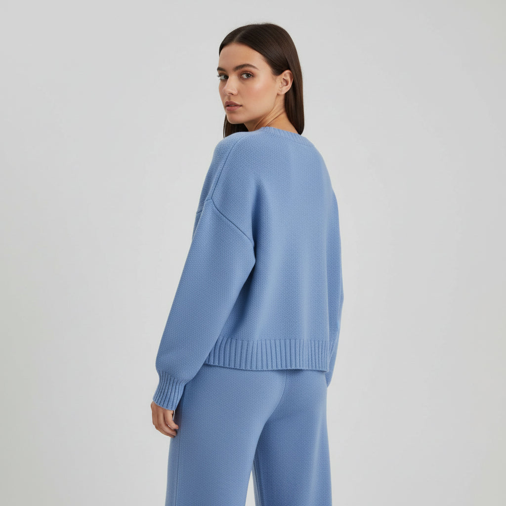 Women’s Seed Stitch Sweater Two-Piece Set-Vyana Collective