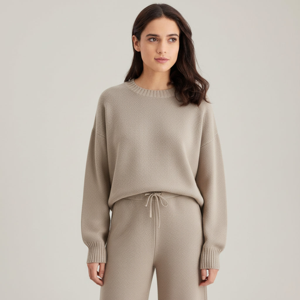 Women’s Seed Stitch Sweater Two-Piece Set-Vyana Collective