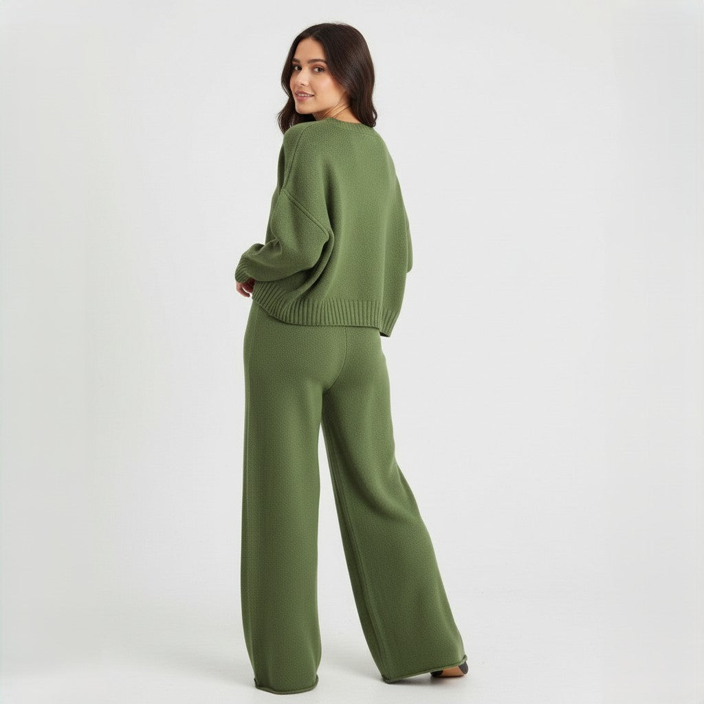 Women’s Seed Stitch Sweater Two-Piece Set-Vyana Collective