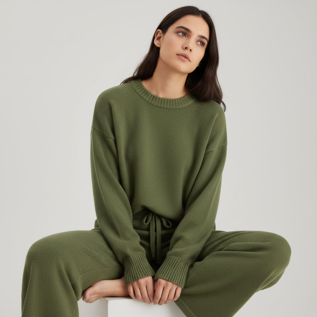 Women’s Seed Stitch Sweater Two-Piece Set-Vyana Collective