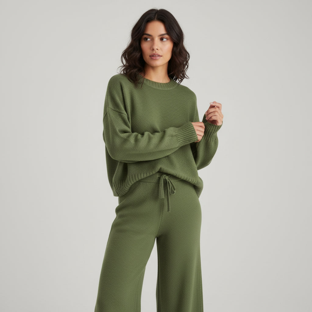 Women’s Seed Stitch Sweater Two-Piece Set-Vyana Collective