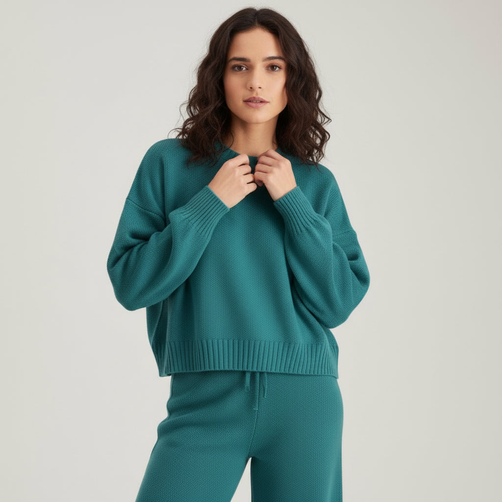 Women’s Seed Stitch Sweater Two-Piece Set-Vyana Collective