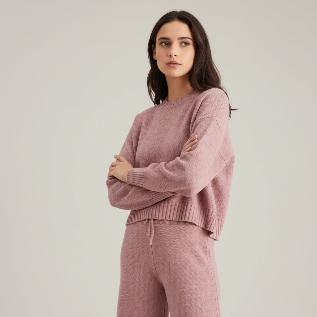 Women’s Seed Stitch Sweater Two-Piece Set-Vyana Collective