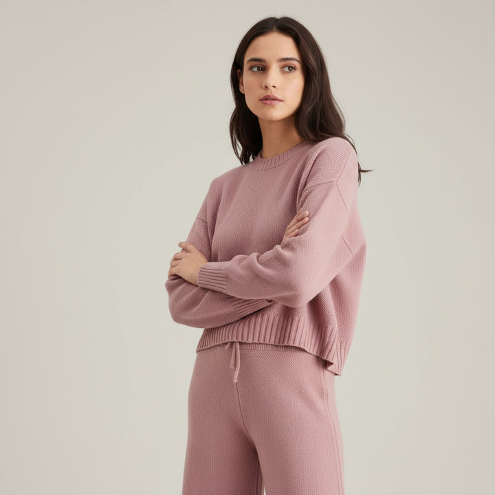 Women’s Seed Stitch Sweater Two-Piece Set-Vyana Collective