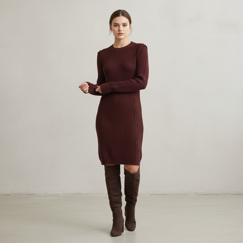 Women’s Short-Sleeve Bodycon Dress for Fall-Vyana Collective