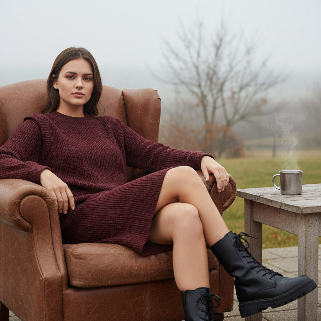 Women’s Short-Sleeve Bodycon Dress for Fall-Vyana Collective