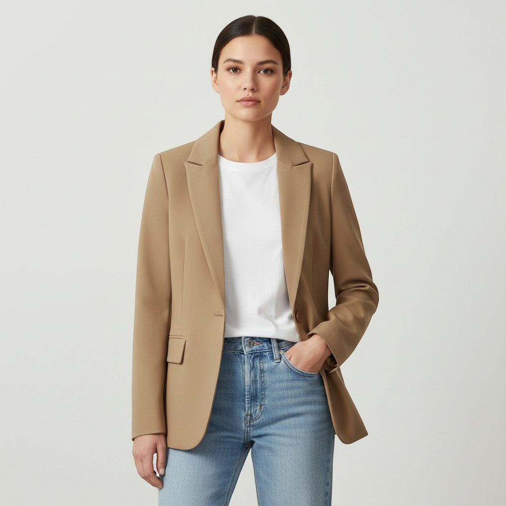 Women's Single Button Tailored Blazer-Vyana Collective