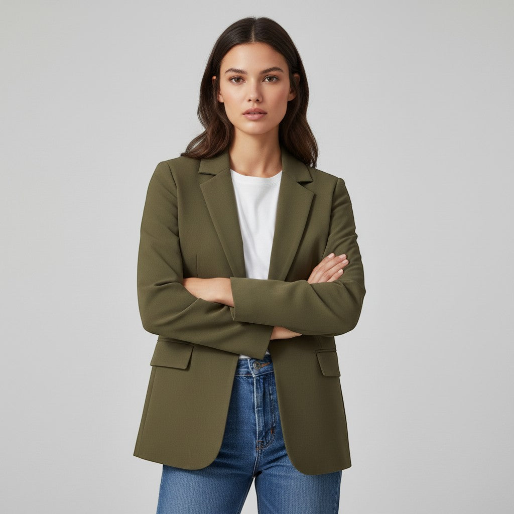 Women's Single Button Tailored Blazer-Vyana Collective