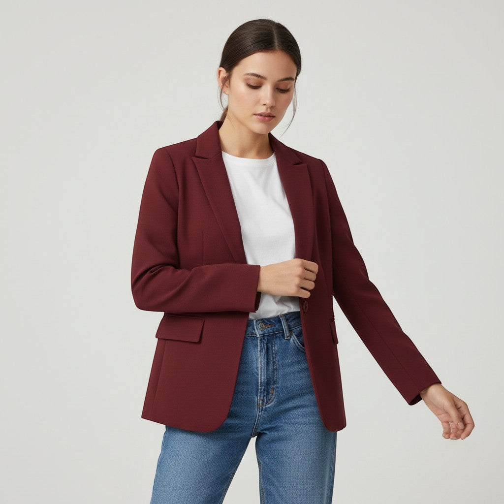 Women's Single Button Tailored Blazer-Vyana Collective