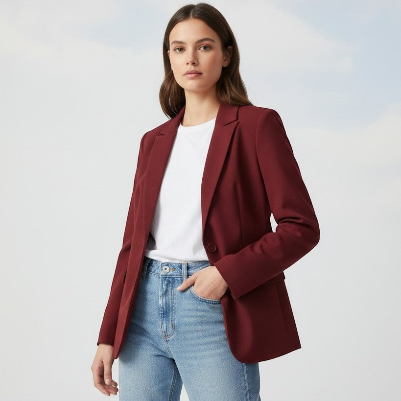 Women's Single Button Tailored Blazer-Vyana Collective