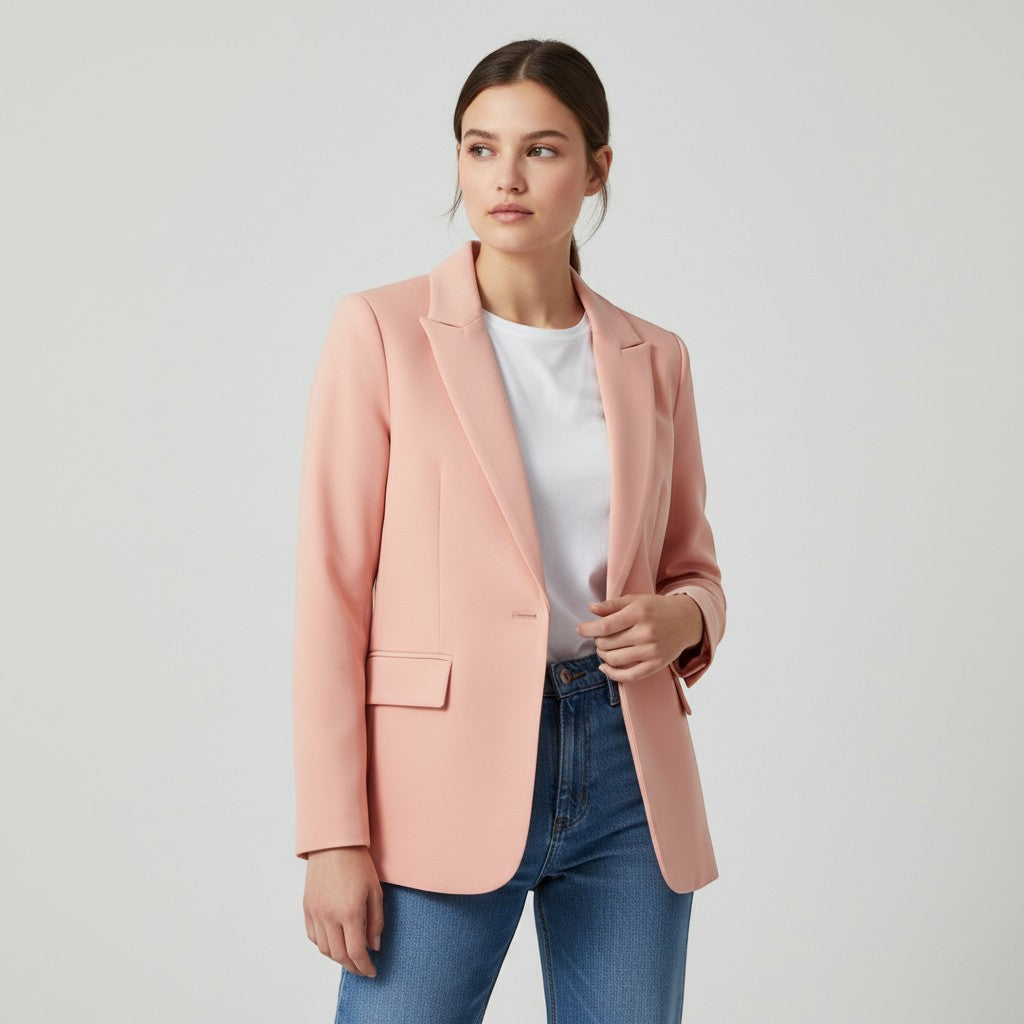 Women's Single Button Tailored Blazer-Vyana Collective