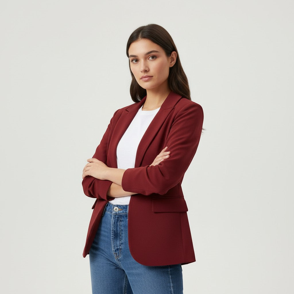 Women's Single Button Tailored Blazer-Vyana Collective