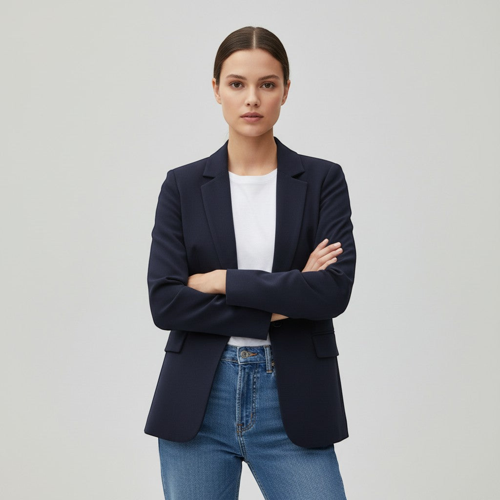 Women's Single Button Tailored Blazer-Vyana Collective