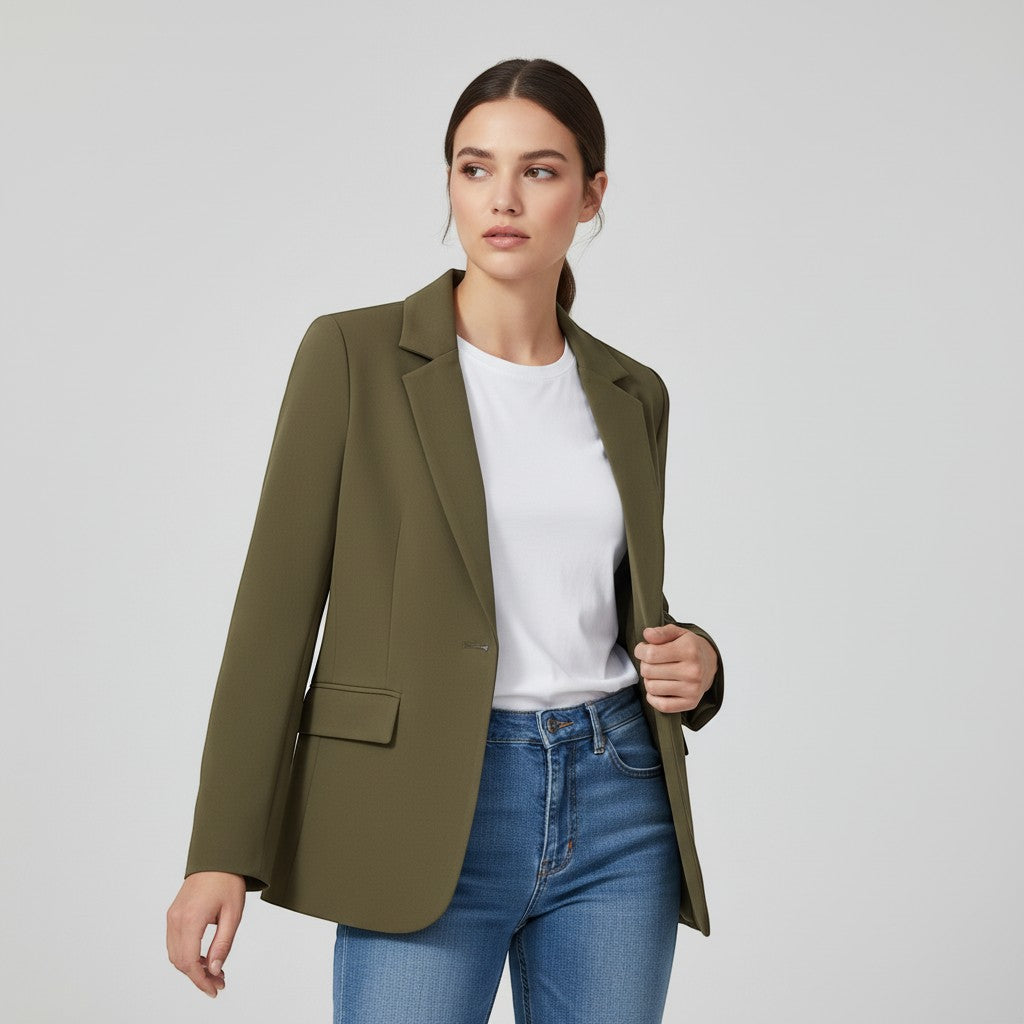 Women's Single Button Tailored Blazer-Vyana Collective