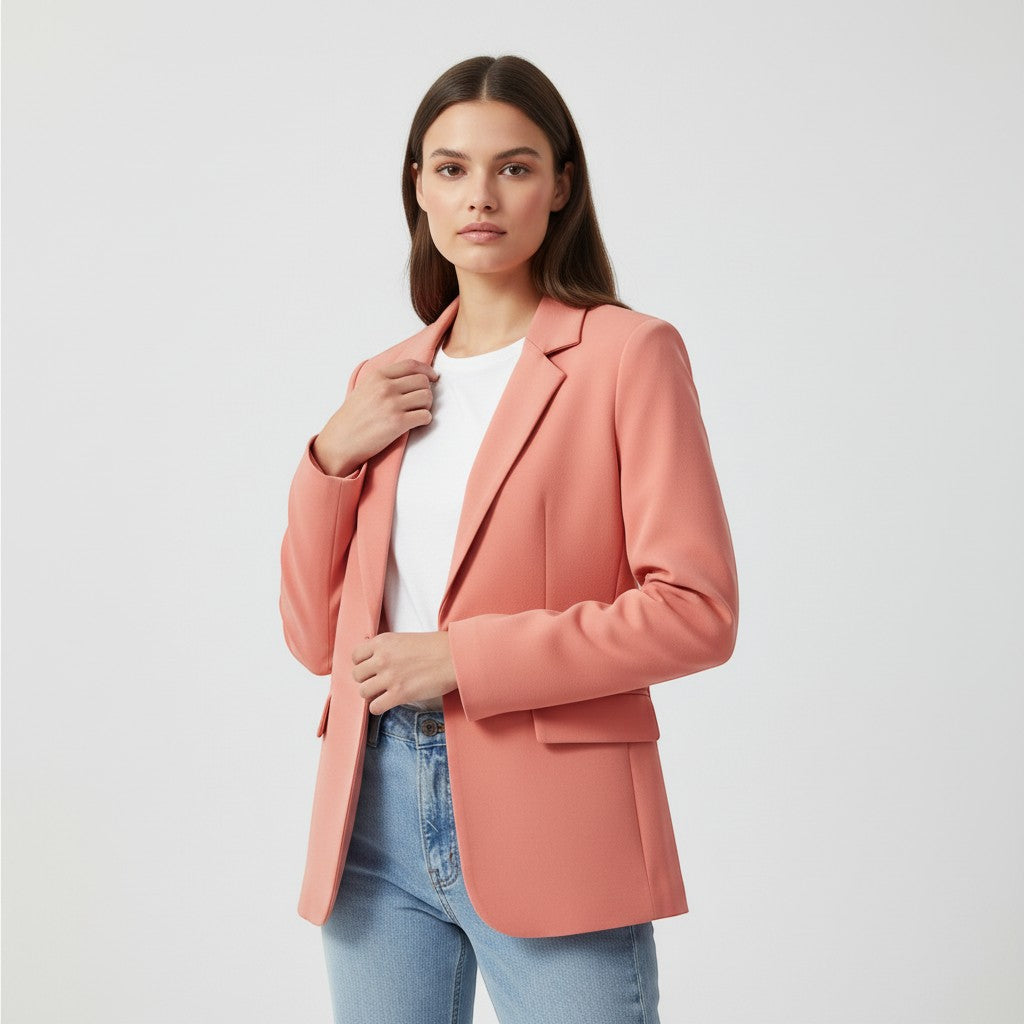 Women's Single Button Tailored Blazer-Vyana Collective