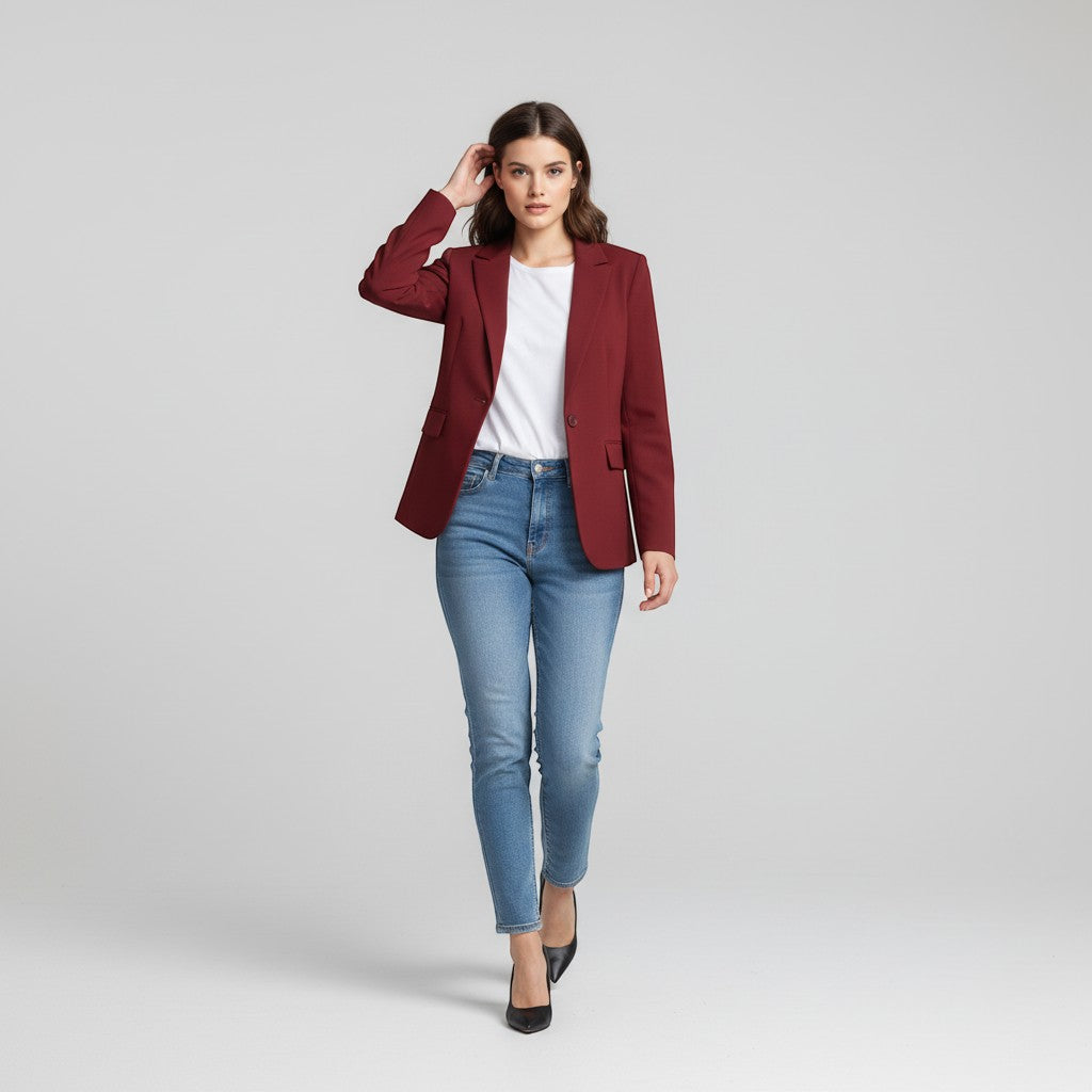 Women's Single Button Tailored Blazer-Vyana Collective