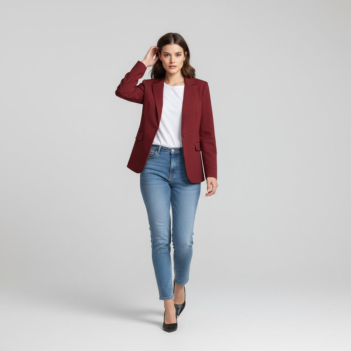 Women's Single Button Tailored Blazer-Vyana Collective