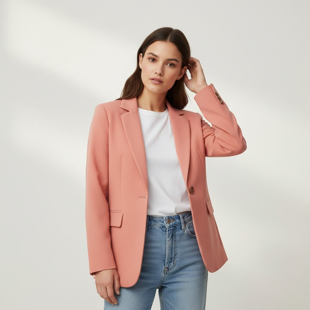 Women's Single Button Tailored Blazer-Vyana Collective